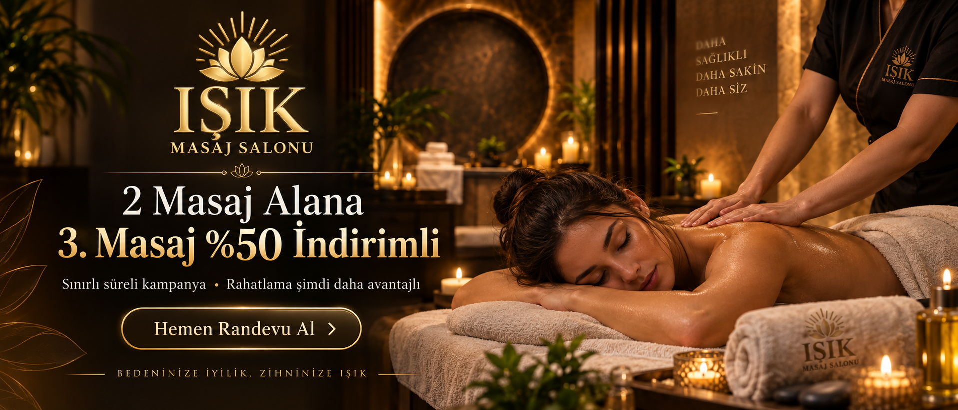 2 masaj alana 3. masaj yüzde 50 indirimli kampanya bannerı